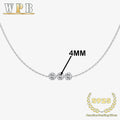 S925 Silver Triple Zircon Sliding Necklace