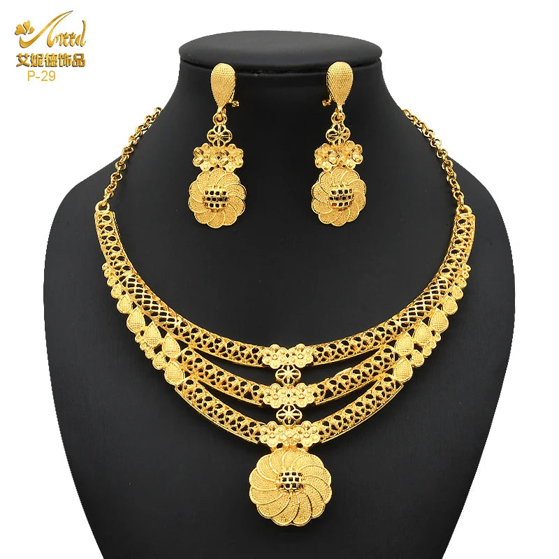 Royal Gold Wedding Jewelry Set
