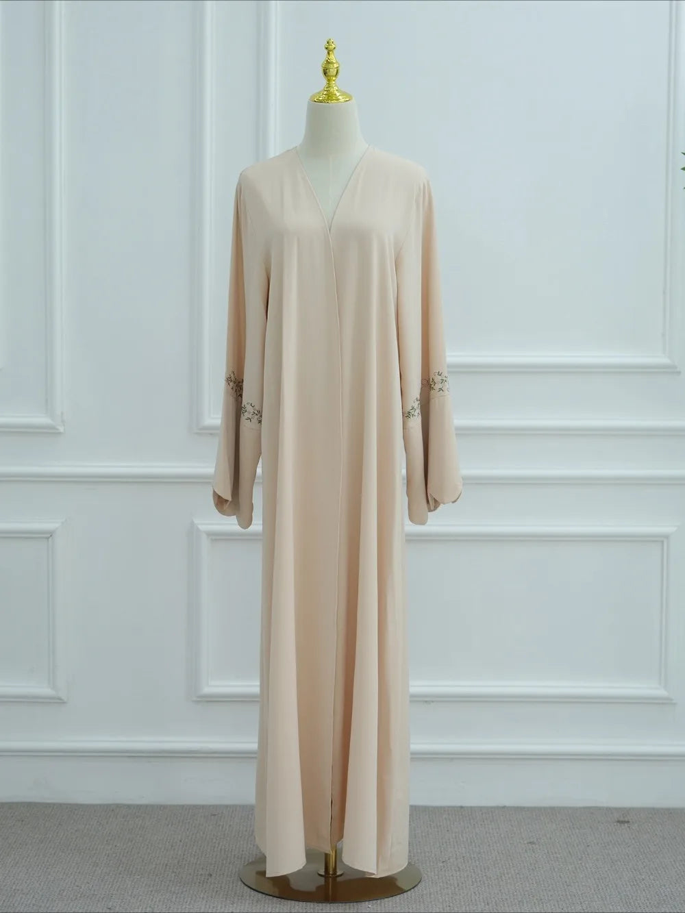 Embroidery Open Cardigan Abaya Dress