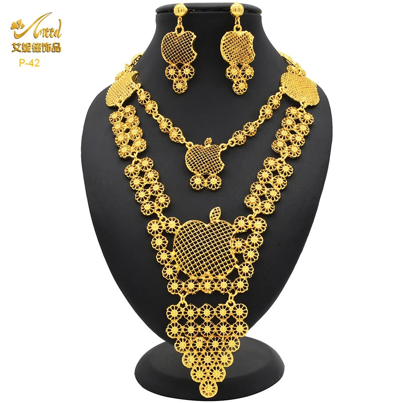 Royal Gold Wedding Jewelry Set
